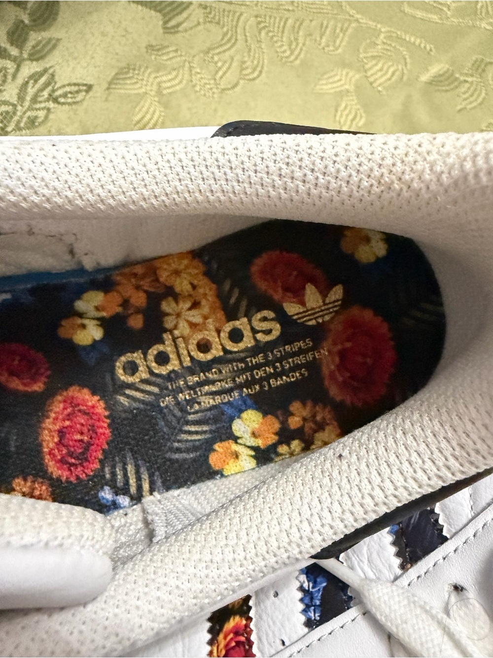 adidas White Sneakers with Floral Stripe Accents - Picture 5 of 9